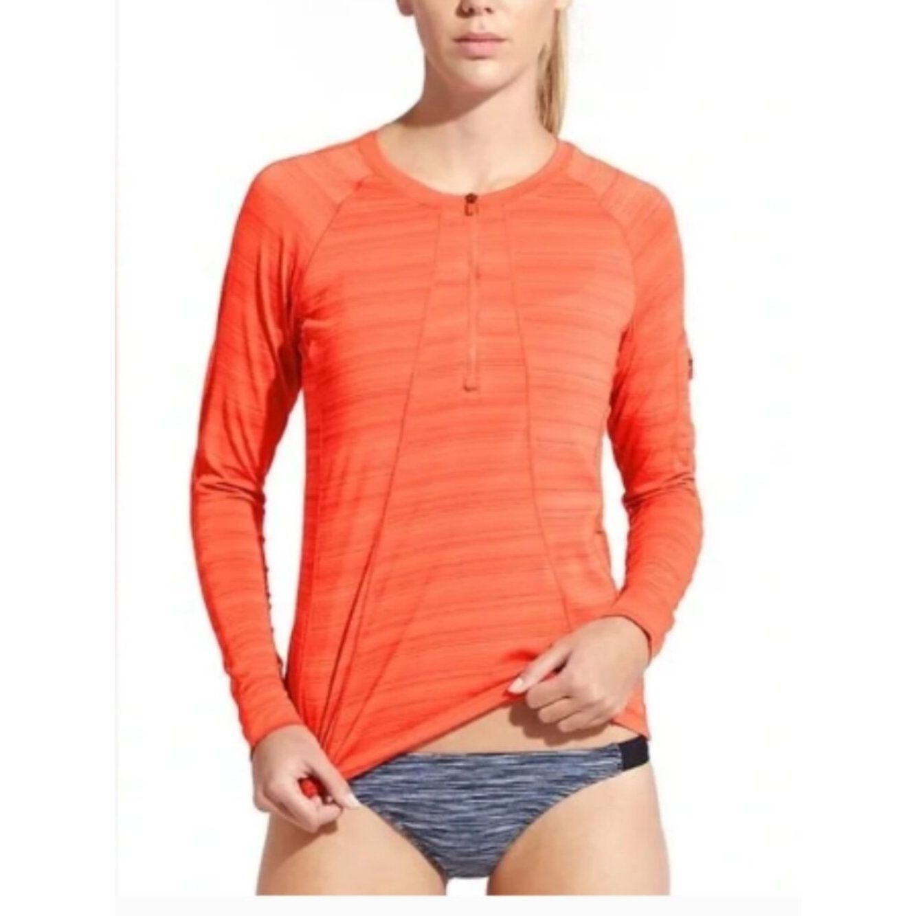 Like New! Athleta Pacifica Rashguard Spf Top Long Sleeve Half Zip In S